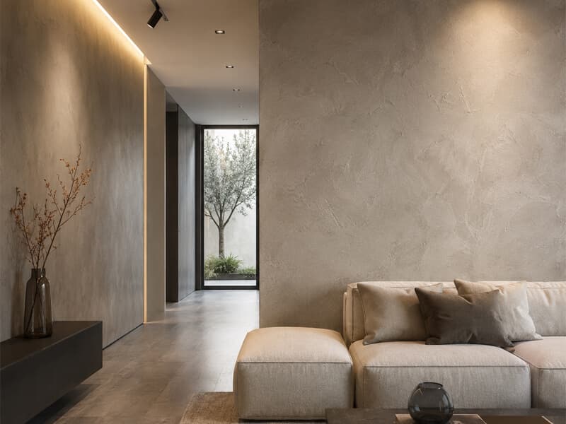 immagine di una parete decorativa realizzata in resina